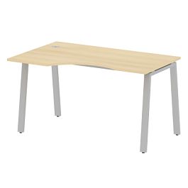 Metal System Стол криволинейный левый на А-образном м/к БА.СА-2 (L) Акация/Серый металл 1400*900*750 - Фото предпросмотра