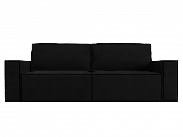 Диван прямой Куба (полностью микровельвет черный) - Вид 2
