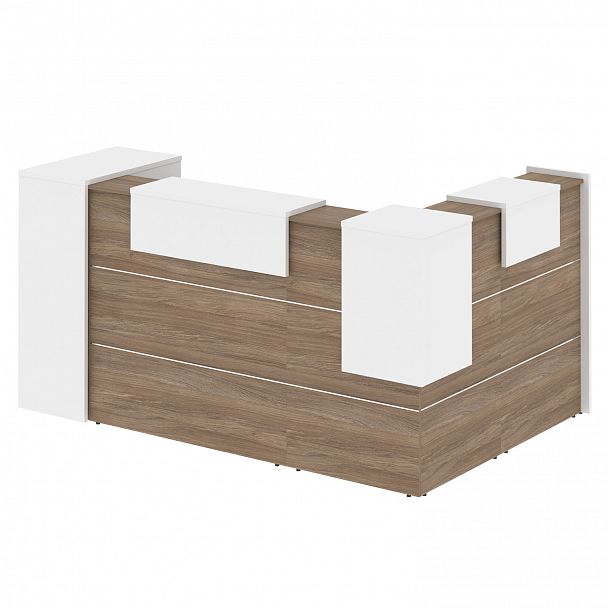 Ресепшн Г-образный "Onix" O.R-K-25 дуб аризона/белый - Вид 2