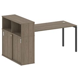 Metal System Quattro Стол письменный с шкафом-купе на П-образном м/к 40БП.РС-СШК-3.4 Т Вяз/Антрацит металл 2010*1120*1098 - Фото предпросмотра