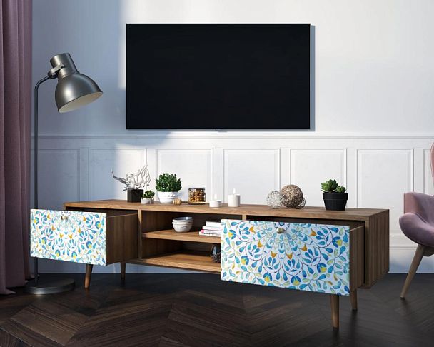 Комод Berber с нишей низкий под TV принт 46 арт BB49/Print_46 - Вид 2