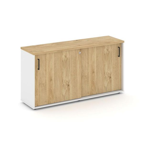 Стайл Проджект Тумба опорная/приставная SN.TOP-141 Белый/Тиквуд Светлый/Черный Ручки 1232*400*750 - Вид 1