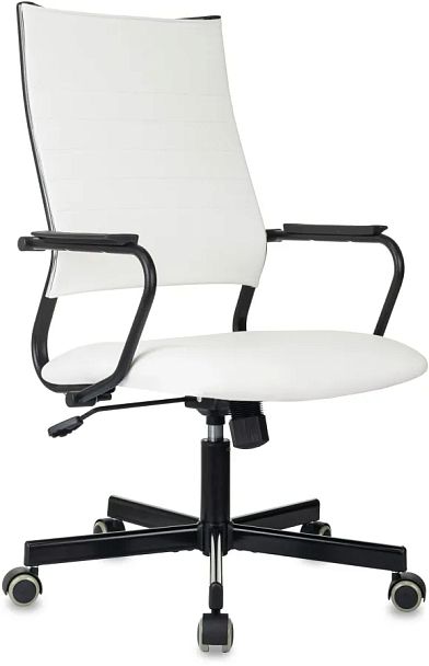 Кресло руководителя Бюрократ CH BALANCE белый экокожа крестов. металл черный - Вид 1