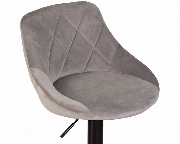 Стул барный DOBRIN LOGAN BLACK (серый велюр (MJ9-75)) - Вид 3