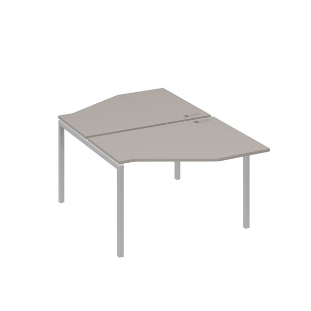 Рабочая станция каркас DUE (2х120) с эргономичными столами Техно A4 А4 Б2 186 БП мокко премиум / металлокаркас серый - Вид 1