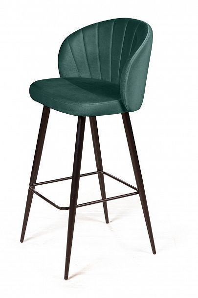 Стул барный Mont Blanc, бархат изумрудный 87 / черный конус - Вид 7