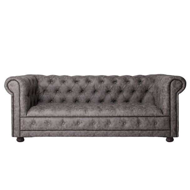 Диван Cheaster, иск.замша Aurum Plus Gray, ножки бук - Вид 3