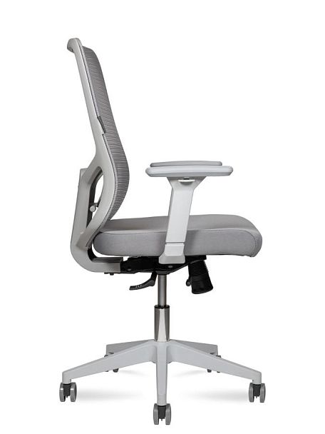 Кресло офисное / Best LB grey / серый пластик / серая сетка / серая ткань - Вид 3