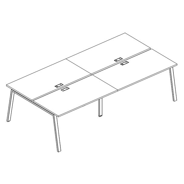 Рабочая станция 4х120 на металлокаркасе TRE A4 А4 Б3 173-2 БП белый премиум / металлокаркас антрацит - Вид 3