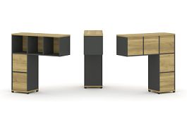 Concept Надставка низкая CN.ONN-003 Дуб Винченцо/Антрацит/Металл Антрацит 1099*365*1130 - Фото предпросмотра