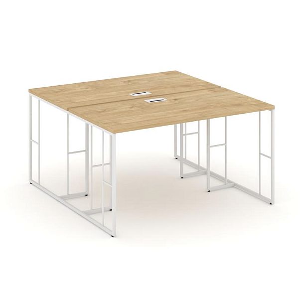 Rift Рабочая станция RF.DRS-012 Тиквуд Светлый/Металл Белый 1180*1432*750 - Вид 1