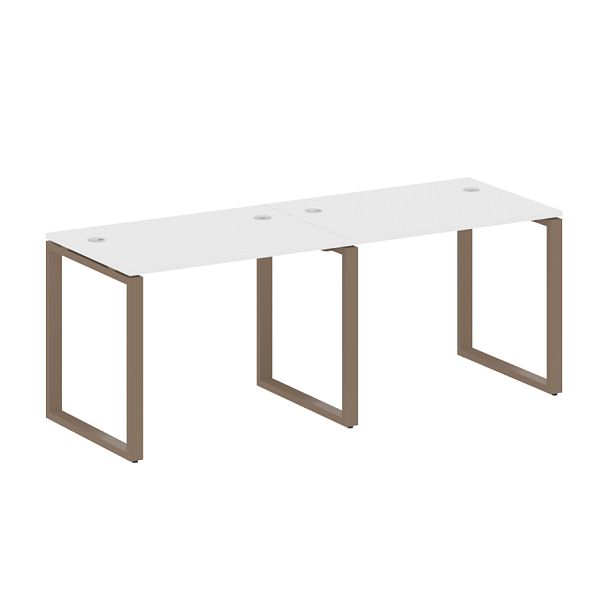 Metal System Р. ст. на 2 раб. места на О-образном м/к БО.СМ-2.1 Белый/Мокко металл 2000*720*750 - Вид 1