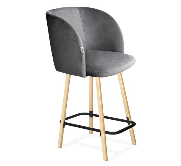 Стул полубарный Sheffilton SHT-ST33/S94-1 угольно-серый/прозр.лак/черн.муар - Вид 1