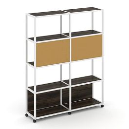 Shelf Mobile Стеллаж 5 уровней 2 секции VR.LT-STK-513.12 Дуб Мали/Металл Белый/W-31 2370*400*2000 - Фото предпросмотра