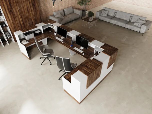 RTD083-160-SH ТАНДЕМ / TANDEM Стойка ресепшн 1-160 1600х700х1200 Таксония шоколадная - Вид 5