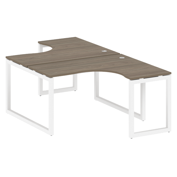 Metal System Quattro Р. ст. криволинейная на О-образном м/к 50БО.РАС-СА-2.3 Вяз/Белый металл 1400*2435*750 - Вид 1