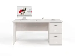 UNITY РС06-16 R ДУБ МОЛОЧНЫЙ Стол однотумбовый 1600х600х750 - Фото предпросмотра