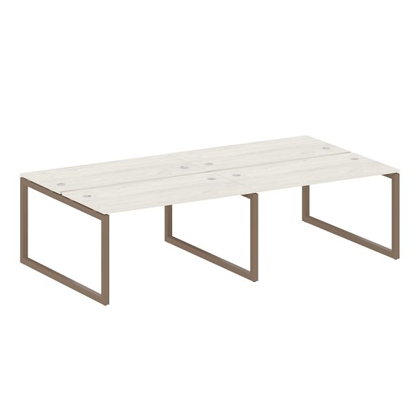 Metal System Quattro Р. ст. на 4 раб. места на О-образном м/к 50БО.СМ-4.3 Дуб наварра/Мокко металл 2800*1475*750 - Вид 1