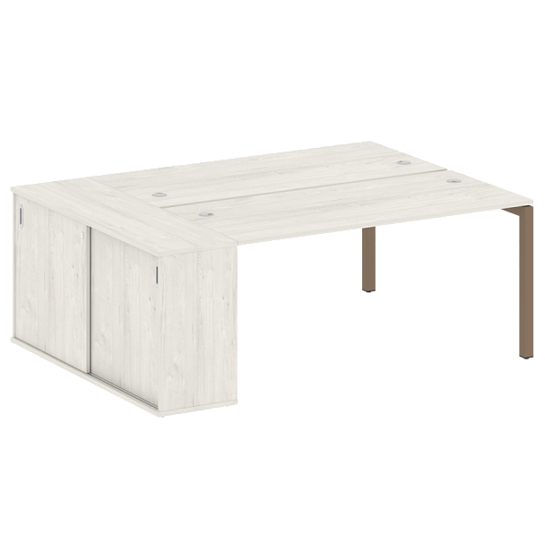 Metal System Quattro Р. ст. с шкафом-купе на П-образном м/к 50БП.РС-СШК-1.4 Т Дуб наварра/Мокко металл 2010*1475*750 - Вид 1