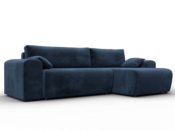 Диван угловой Лига-099 угол универсальный Велюр синий - Вид 1