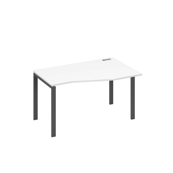 Стол эргономичный правый "Техно" на металлокаркасе UNO A4 А4 Б1 064 БП белый премиум / металлокаркас антрацит - Вид 1