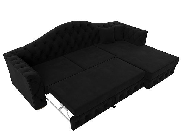 Диван угловой Артис правый угол Микровельвет черный - Вид 7