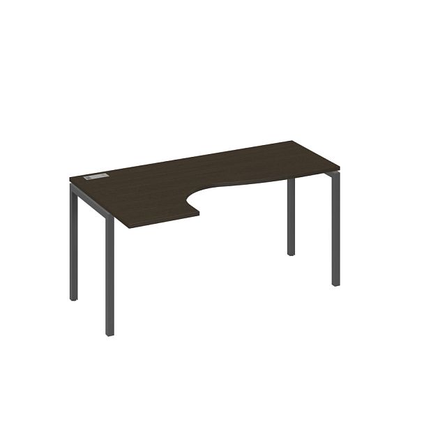Стол эргономичный левый "Классика" на металлокаркасе DUE A4 А4 Б2 035 БП венге / металлокаркас антрацит - Вид 1