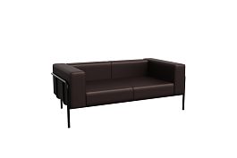 Flex Диван двухместный FLX-2 Latte Lux 405/Металл Черный 1750*915*690 - Фото предпросмотра