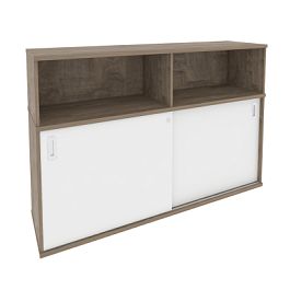 Onix Шкаф-купе приставной/опорный O.SHKO-2.8 T Тиквуд темный/Белый бриллиант 1635*432*1120 - Фото предпросмотра