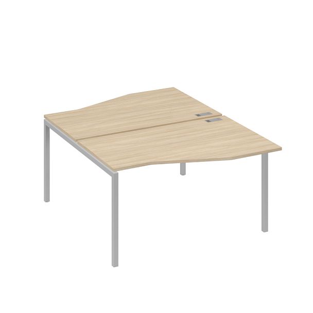 Рабочая станция каркас DUE столы (2х140) Техно A4 А4 Б2 190 БП дуб скандинавский / металлокаркас серый - Вид 1