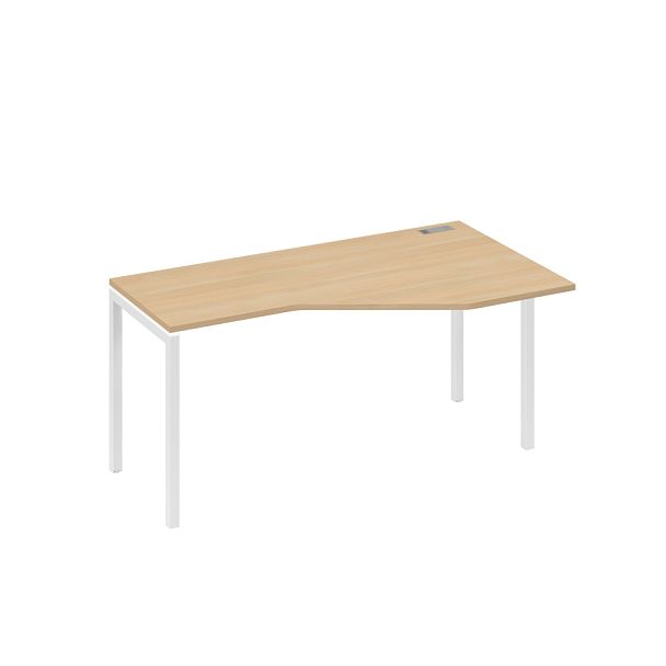 Стол эргономичный правый "Техно" на металлокаркасе DUE A4 А4 Б2 056 БП натуральный дуб / металлокаркас белый - Вид 1