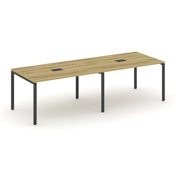 Concept Стол переговорный (2 столешницы) CN.PRG-023 Дуб Винченцо/Металл Антрацит 2760*980*750 - Вид 1