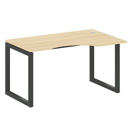 Metal System Quattro Стол криволинейный правый на О-образном м/к 50БО.СА-2 (R) Акация/Антрацит металл 1400*900*750 - Фото предпросмотра