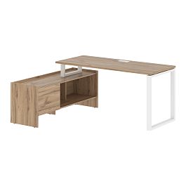 Стол с тумбой EQCT 17614 Дуб Денвер светлый/Белый 1760х1400х750 EDIS - Фото предпросмотра