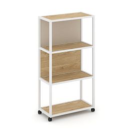 Shelf Mobile Стеллаж 4 уровня 1 секция VR.LT-STK-403.12 Тиквуд Светлый/Металл Белый/W-04 1200*400*1523 - Фото предпросмотра