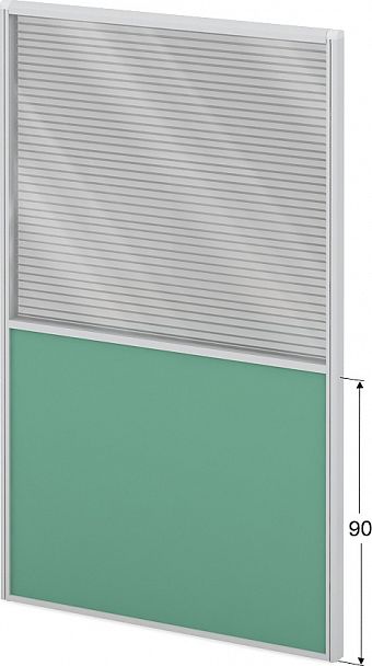 Модуль комбинированный "Мобильные офисные перегородки «Логика»" ПК-ЛГ-МДК200х120/90Ж/Д-В1-306 серый - Вид 1