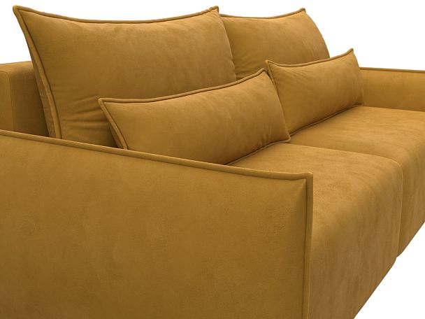 Диван прямой Лига-051 НПБ Велюр желтый - Вид 4