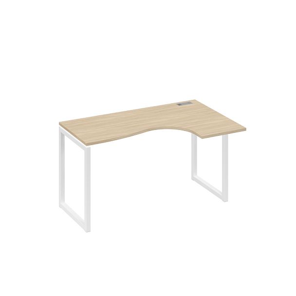 Стол эргономичный правый "Классика" на металлокаркасе QUATTRO A4 А4 Б4 034 БП дуб скандинавский / металлокаркас белый - Вид 1