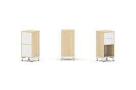 Style Project Набор стеллажа 1 сторон., 2 яр. SN.NS-211 Акация Лорка/Белый/Металл Белый 387*400*881 - Фото предпросмотра