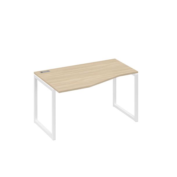 Стол эргономичный левый "Техно" на металлокаркасе QUATTRO A4 А4 Б4 063 БП дуб скандинавский / металлокаркас белый - Вид 1