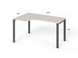 UNITY РМСУ9-14L ДУБ МОЛОЧНЫЙ Стол на металлокаркасе угловой левый 1400х900х750 - Фото предпросмотра