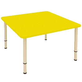 Детский стол 4-х местный (700х700), желтый, гр.0-3 - Фото предпросмотра