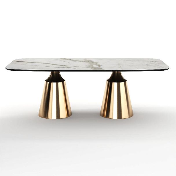 Стол овальный Lucas 230, керамика матовая, белая - Вид 1