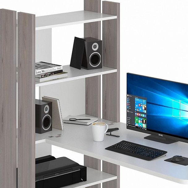 Стол компьютерный Домино Lite СТЛ-ОВ+С120Р Белый/Нельсон - Вид 5