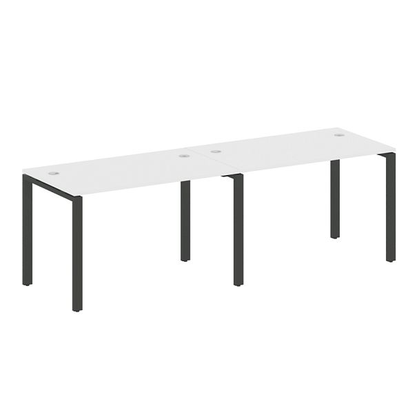 Metal System Р. ст. на 2 раб. места на П-образном м/к БП.СМ-2.2 Белый/Антрацит металл 2400*720*750 - Вид 1