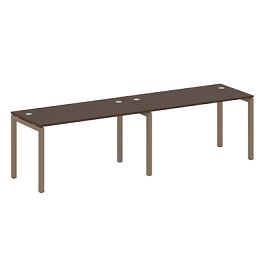 Metal System Quattro Р. ст. на 2 раб. места на П-образном м/к 50БП.СМ-2.3 Венге/Мокко металл 2800*720*750 - Фото предпросмотра
