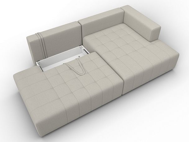 Диван угловой Лига-103 НПБ угол правый Рогожка бежевый - Вид 7