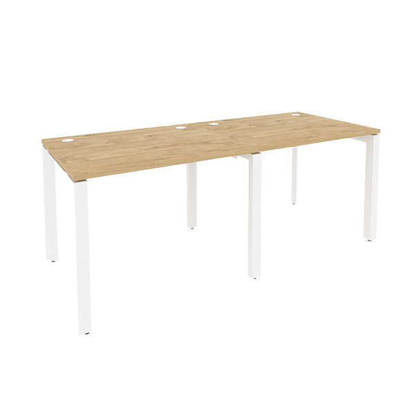 Onix Рабочая станция на П-образном м/к O.MP-RS-2.1.8 Тиквуд светлый/Белый металл 1960*800*750 - Вид 1
