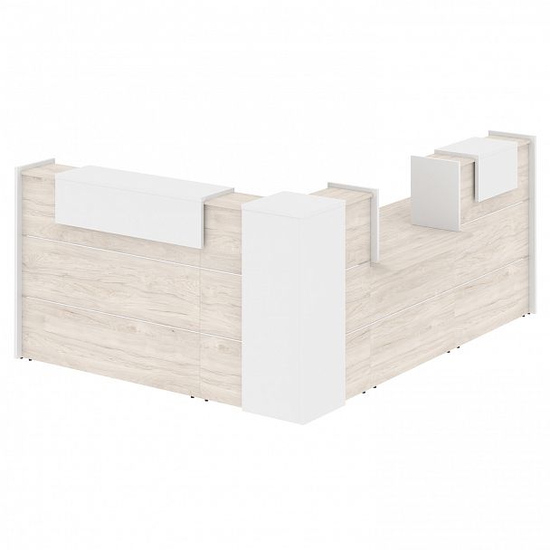 Ресепшн Г-образный "Onix" O.R-K-31 денвер светлый/белый - Вид 2