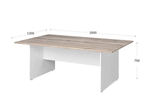 TANDEM RTD006-200-MA Конференц-стол прямоугольный ун-й 2000х1200х750 Дуб Маувелла/Белый - Вид 2